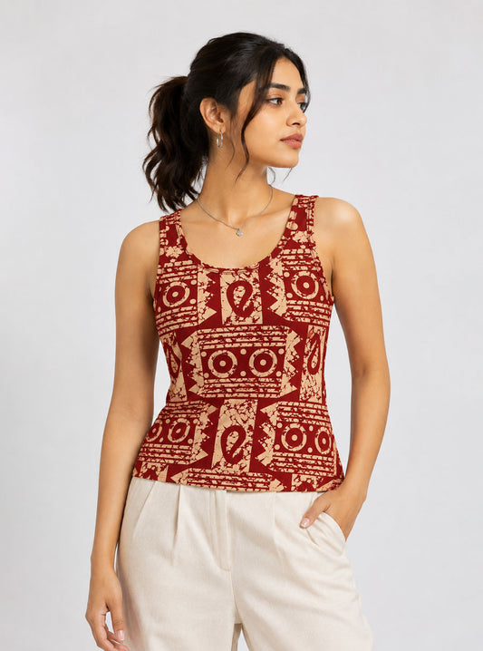 Ethnic Batik Printed Top Tank