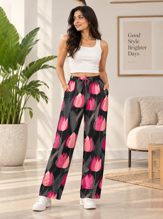 Geometric Tulip Garden Trouser