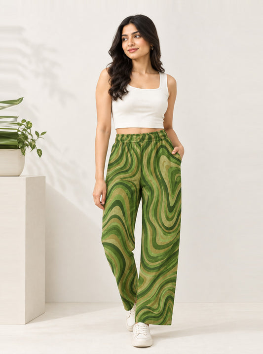 Golden Ikat Printed Trouser