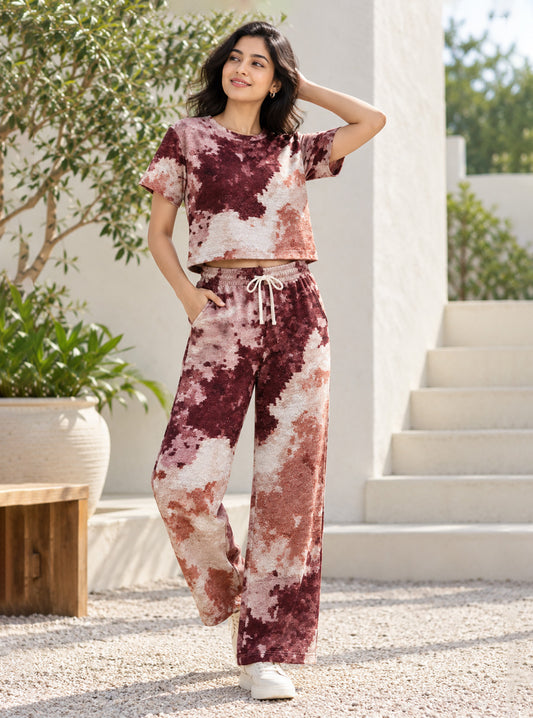 Maroon Bloom Co-ord Set