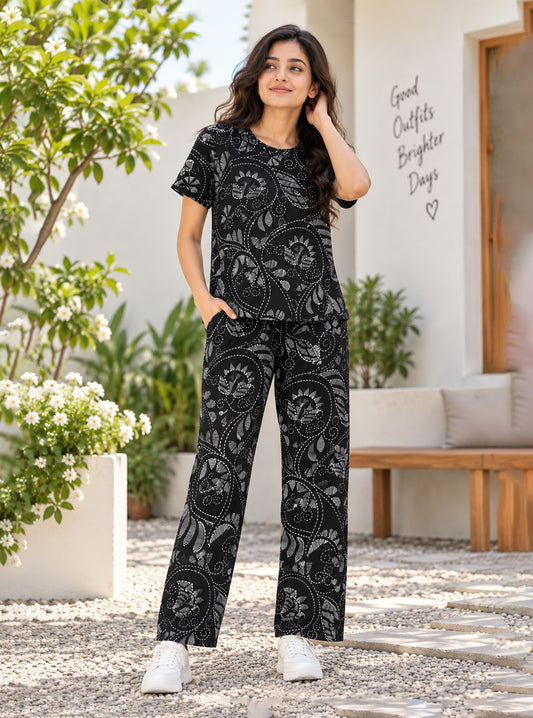 Midnight Floral Doodle Co-Ord Set