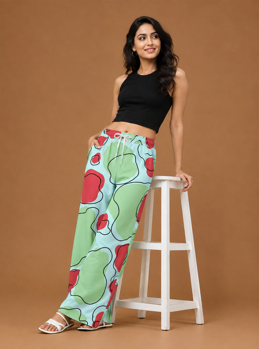 Modern Organic Shapes Printed Trouser