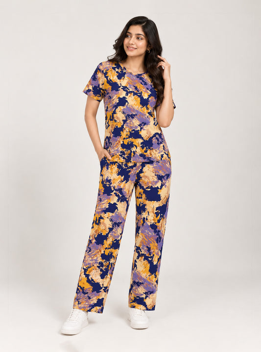 Royal Brushstroke Co-Ord Set