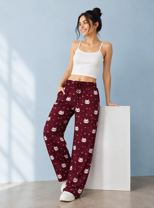 Sweet Kitten Printed Trouser