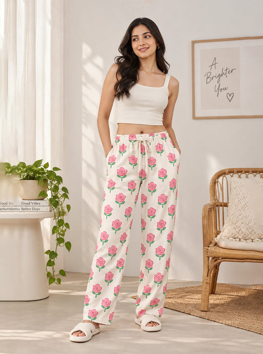 Sweet Rose Repeat Printed Trouser