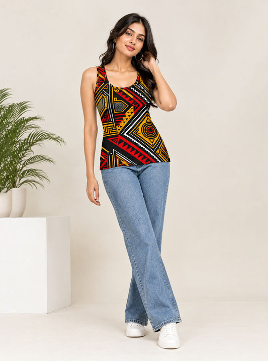 Tribal Fusion Printed Top Tank