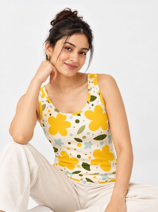 Golden Daisy Printed Sando
