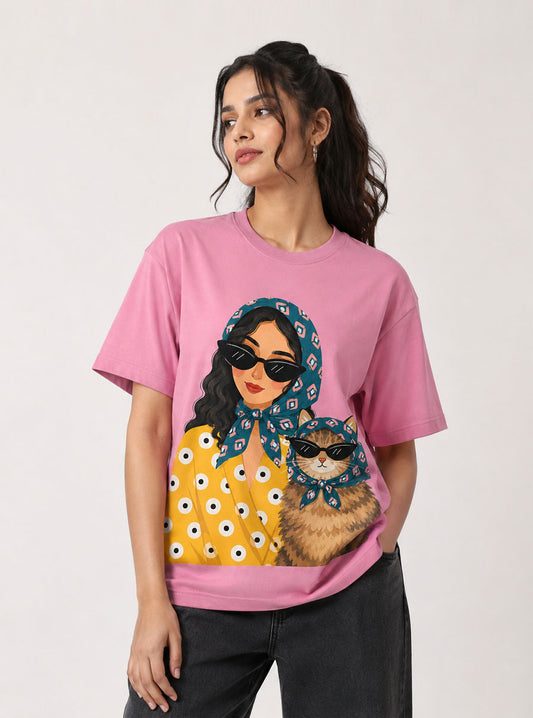 Scarf & Shades Printed T-Shirt