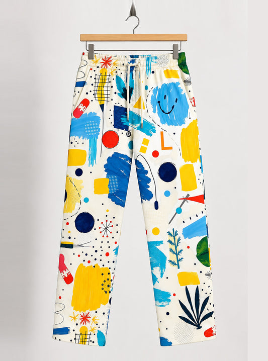 Color Pop Doodle Printed Trouser