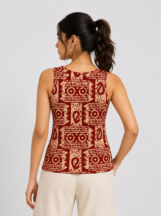 Ethnic Batik Printed Top Tank