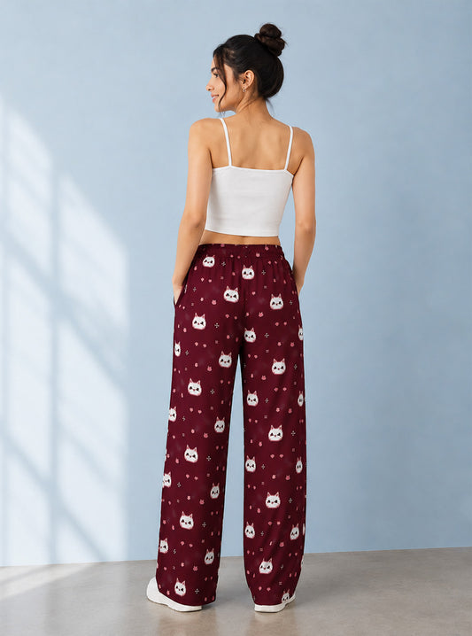 Sweet Kitten Printed Trouser