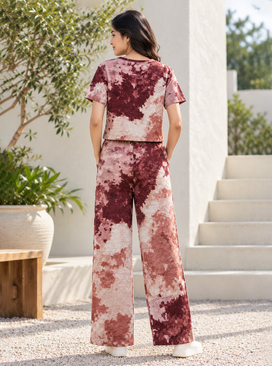 Maroon Bloom Co-ord Set