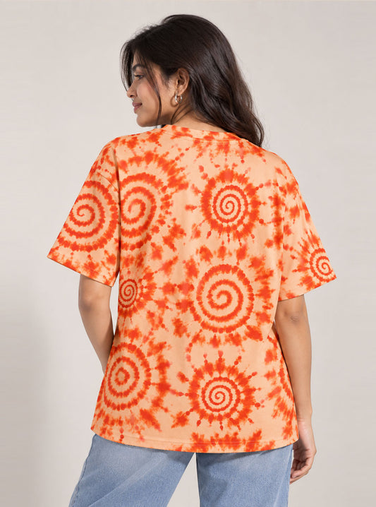 Orange Spiral Tie-Dye Tee