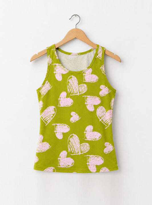 Heart Crush Printed Top Tank