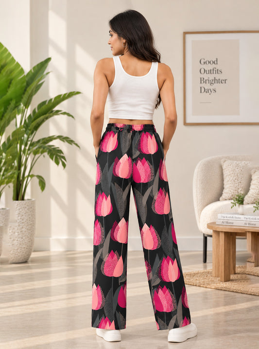 Geometric Tulip Garden Trouser