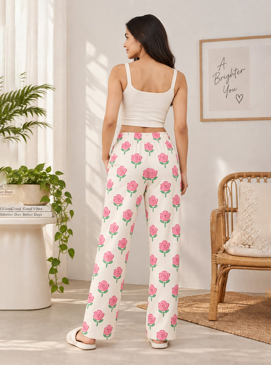 Sweet Rose Repeat Printed Trouser