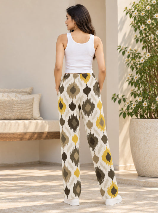 Golden Ikat Printed Trouser