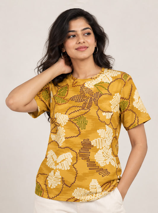 Abstract Tribal Doodle Print T-Shirt
