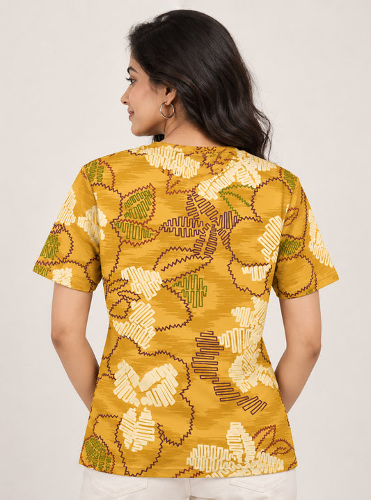 Abstract Tribal Doodle Print T-Shirt