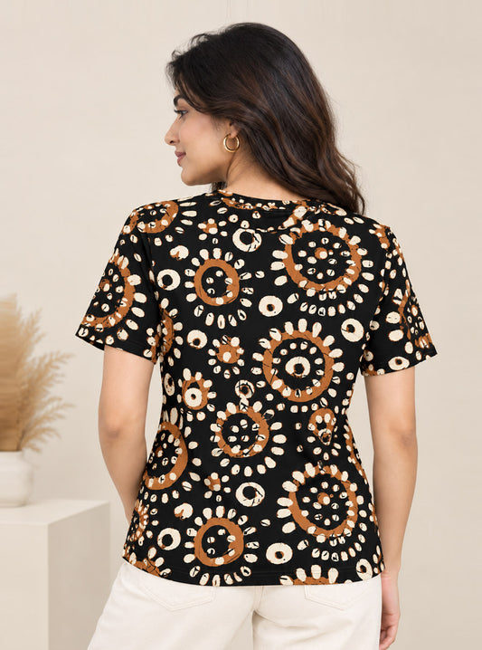 Abstract Circular Tie-Dye Printed Tee