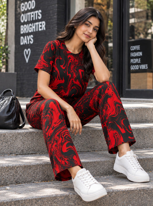 Crimson Marble Co-Ord Set