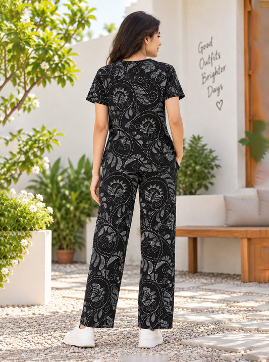 Midnight Floral Doodle Co-Ord Set