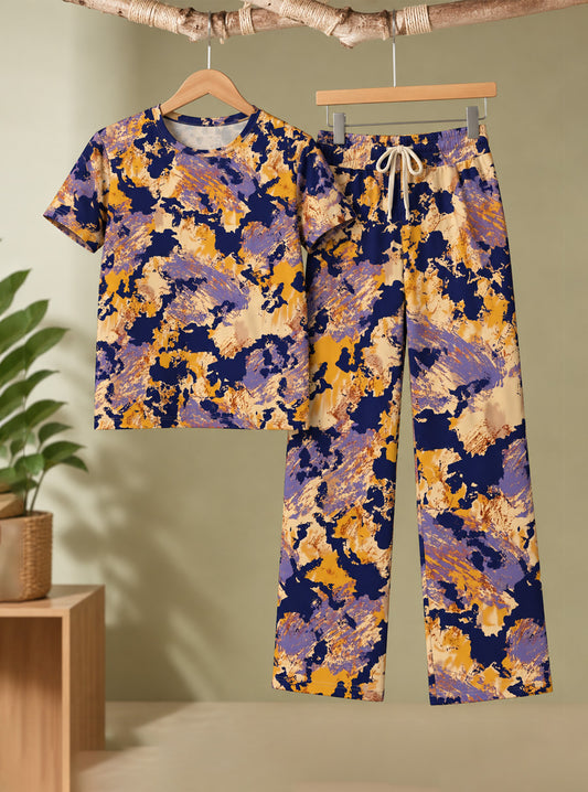 Royal Brushstroke Co-Ord Set